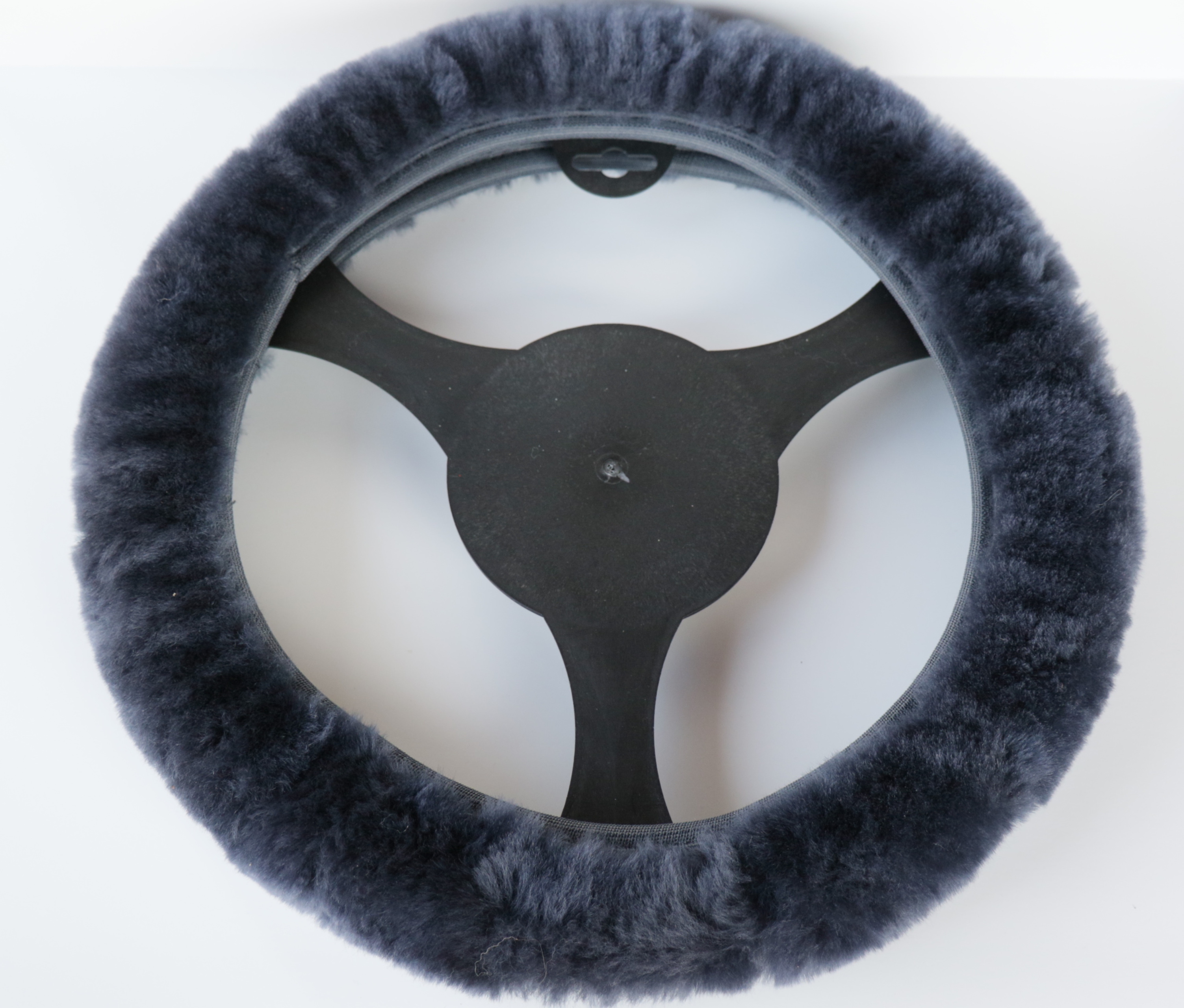 Comfort Wheel, stretch steering wheel cover in real fur - Natural